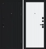 Входная металлическая дверь (производство Россия) Тренд / SBlack Букле Черное / White Matt